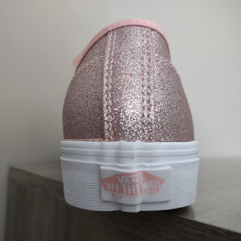 VANS blush pink sparkle lace up sneakers NWOT size 9 - Picture 5 of 6